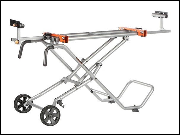 RIDGID’s Mobile Miter Saw Stand (model AC9946) sells for $199 and 