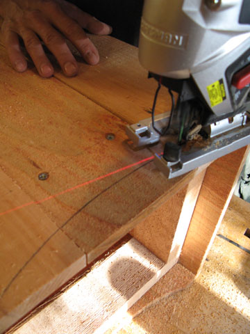 Figure 4: A decorative curved cut is made at the bottom of each side.
