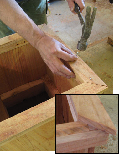 Figure 7: Nail the mitered trim in place, and your planter is complete.