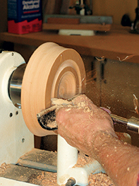 Faceplate turning is the author’s favorite type of woodturning. With just a couple of hours in the shop, he can have a completed bowl — fi nish and all!