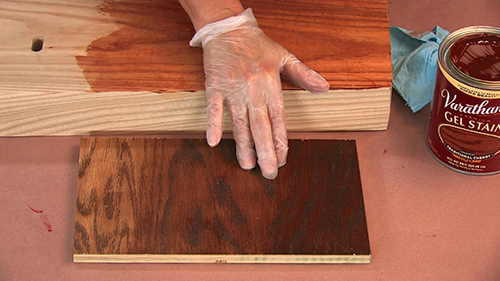 “Creep up” on the color you want by adding several thin, light colors of stain over a few days. The more coats you apply, the more uniform your color will be.