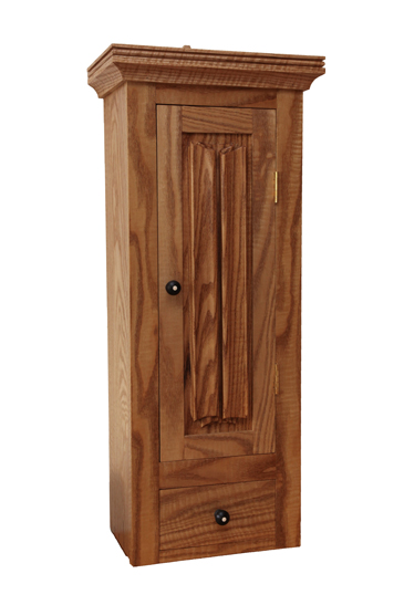 This cabinet was sanded to 180-grit then given a shellac finish called French polish.