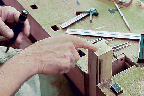 An automatic center punch eliminates setting down the center finder and marking knife to punch marks.