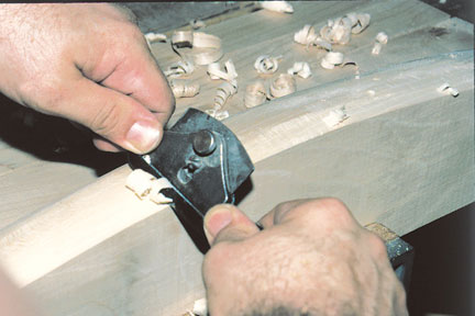 Photo 2: cutting with a spokeshave