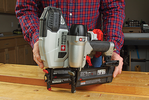 Cordless brad nailers are heavier and larger than their pneumatic counterparts, but self-contained.