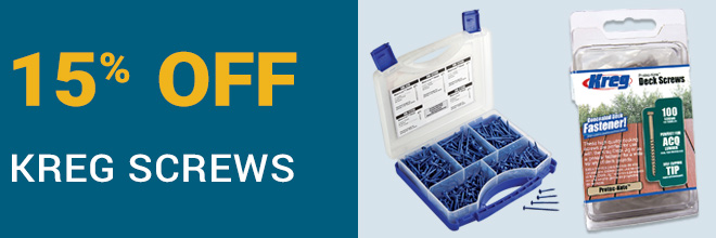 15% Off Kreg Screws