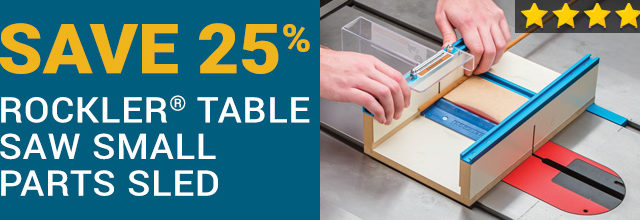 Save 25% on the Rockler Table Saw Small Parts Sled