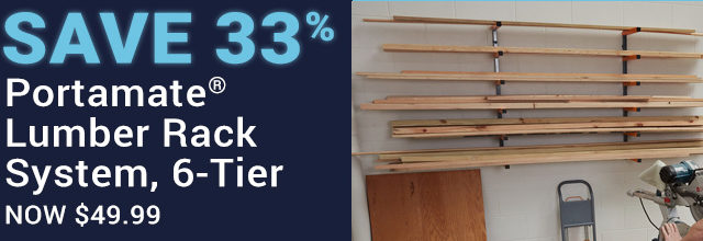 Save 33% on the Portamate Lumber Rack System, 6-Tier