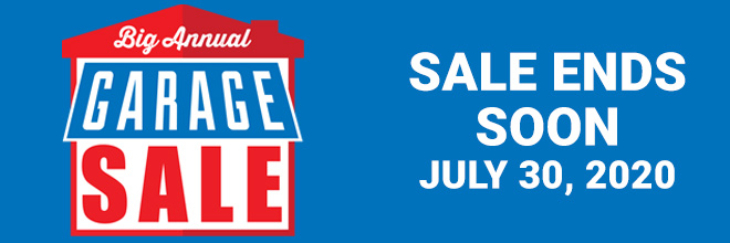 Garage Sale Ends July 30th!