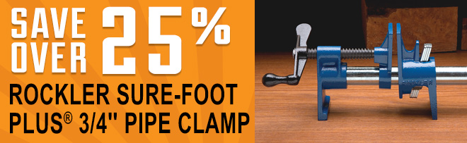 Rockler Sure-Foot Plus 3/4-inch Pipe Clamp