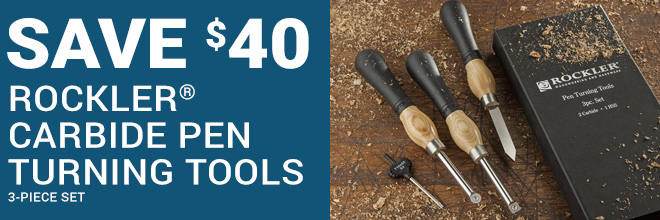 Save $40 on the Pen-Turning Ergonomic Carbide Turning Tools, 3-Piece Set