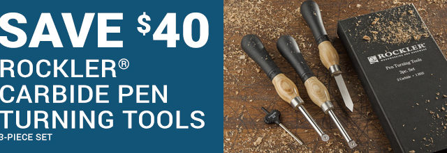 Save $40 on the Pen-Turning Ergonomic Carbide Turning Tools, 3-Piece Set
