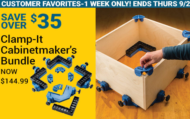 Save Over $35 on Clamp-it Cabinetmaker Bundle