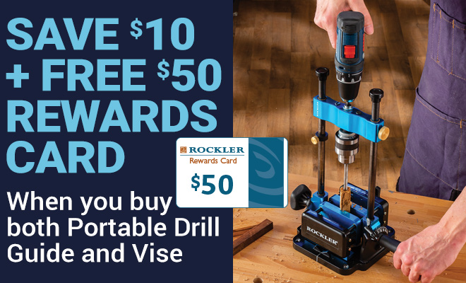 $10 off Portable Drill Guide and Vise + $50 Rewards Card
