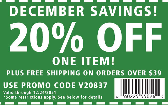 20% Off One Item Coupon December Savings