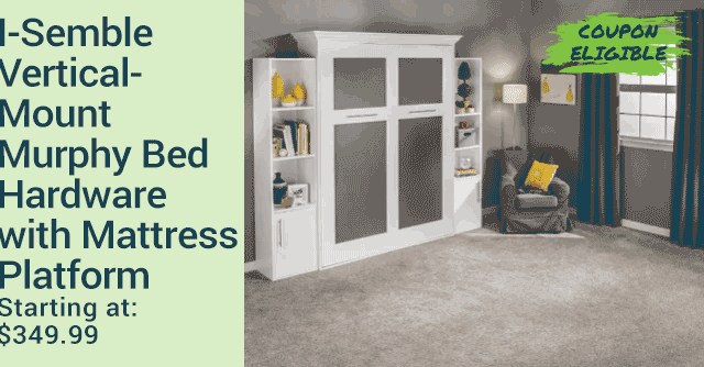 I-Semble Vertical Mount Murphy Bed Hardware with Mattress Platform