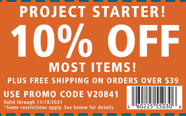 10% off Project Starter Coupon thru 11/18/21