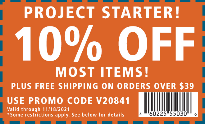 10% off Project Starter Coupon thru 11/18/21