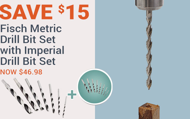 Save $15 on Fisch Metric Drill Bit Set with Imperial Drill Bit Set