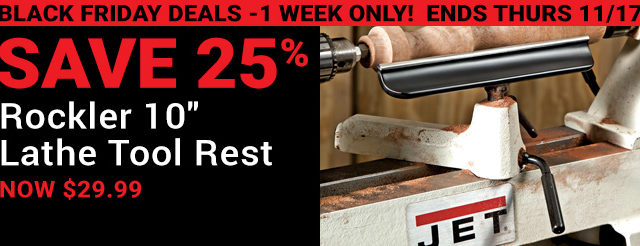 Save 25% Rockler 10-inch Lathe Tool Rest