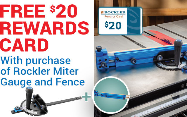 Rockler Miter Gauge and Fence with Free $20 Rewards Card