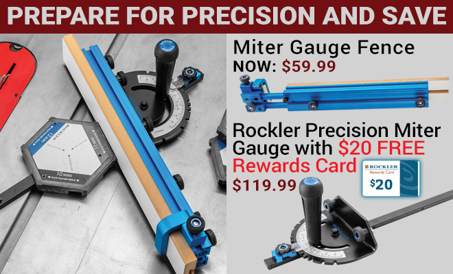 Precision Miter Gauge w/$20 Free Rewards Card