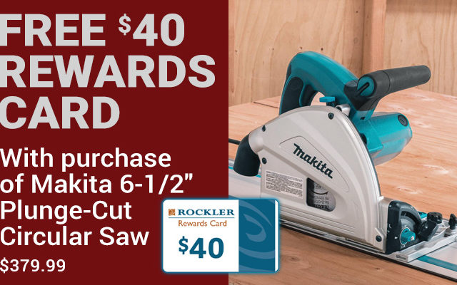 Free $40 Rewards Card with Purchase of Makita Plunge-cut Saw