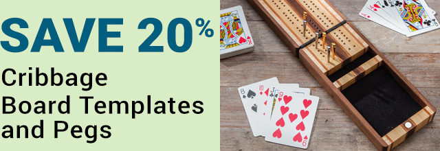 Save 20% on Cribbage Board Templates and Pegs