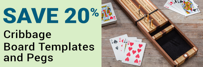 Save 20% on Cribbage Board Templates and Pegs