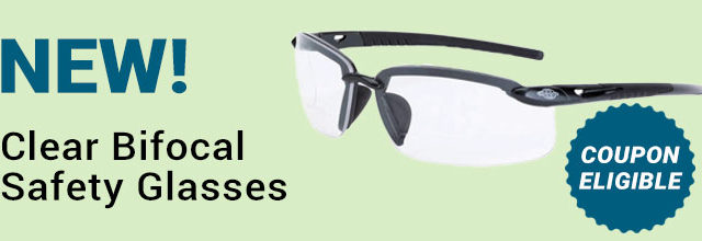 New! Clear Bifocal Safety Glasses - Coupon Eligible