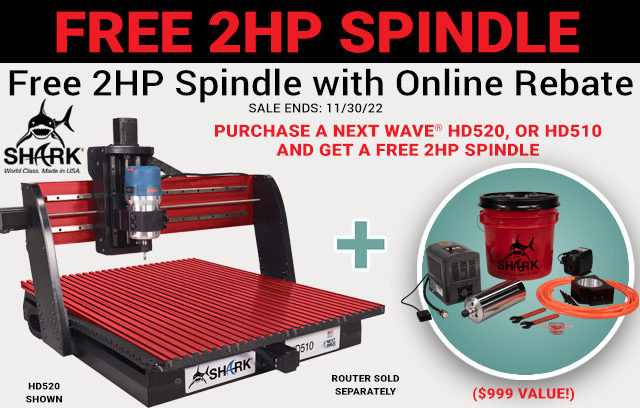 Free 2HP spindle with Next Wave HD520 or HD510