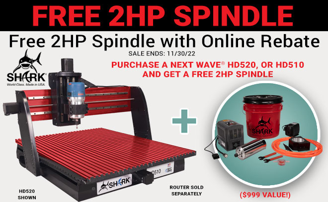 Free 2HP spindle with Next Wave HD520 or HD510