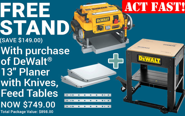 DeWalt 13-inch Planer with Free Stand