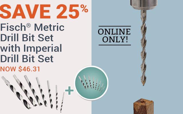 Save 25% on Fisch Metric Drill Bit Set with Imperial Drill Bit Set