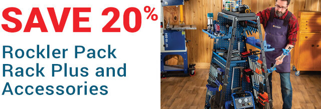 Save 20% on Rockler Pack Rack Plus and Accessories