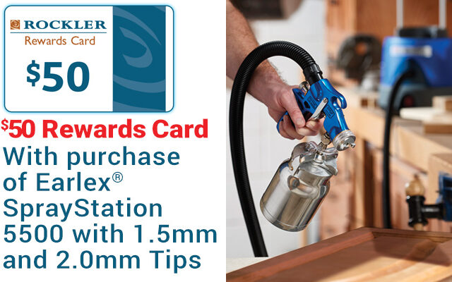 $50 Rockler Rewards Card with Purchase of Earlex Spray Station 5500 HVLP Paint Sprayer