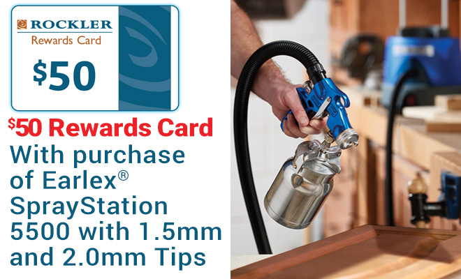 $50 Rockler Rewards Card with Purchase of Earlex Spray Station 5500 HVLP Paint Sprayer