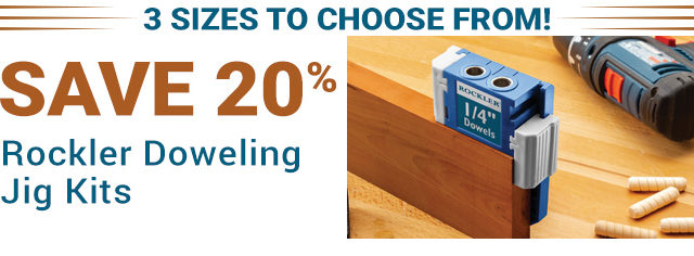 Save 20% Rockler Doweling Jigs - Three Sizes to Choose From