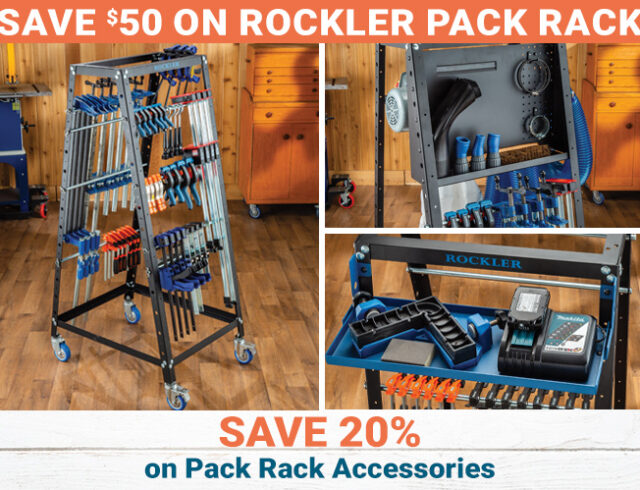 Save on Rockler Pack Rack and Accessories