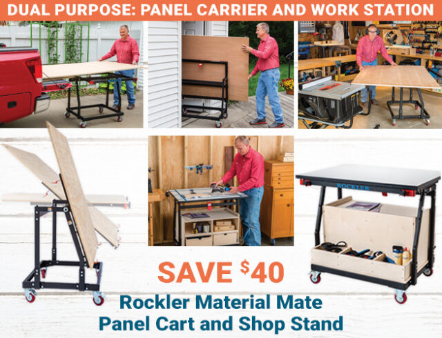 Save $40 on Rockler Material Mate Panel Cart and Shop Stand