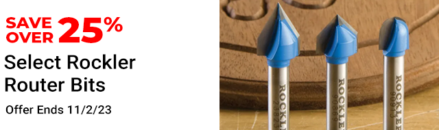 Save Over 25% on Select Rockler Router Bits