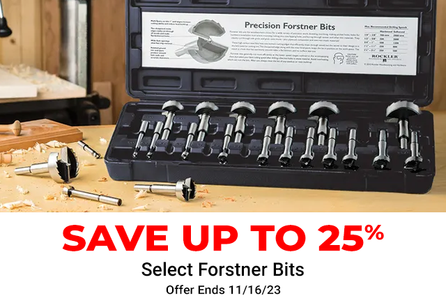 Save up to 25% on Select Forstner Bits