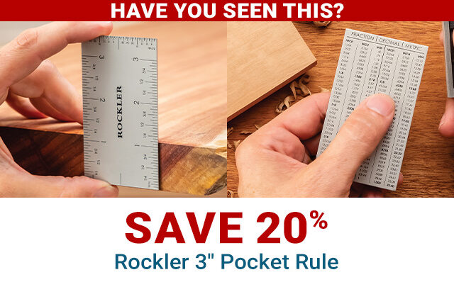 Save 20% on Rockler Three Inch Pocket Rule