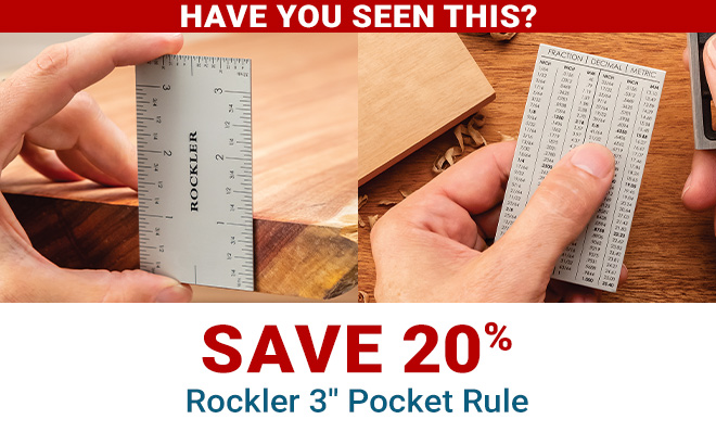 Save 20% on Rockler Three Inch Pocket Rule