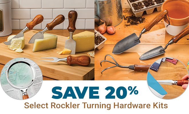 Save 20% on Select Rockler Turning Hardware Kits