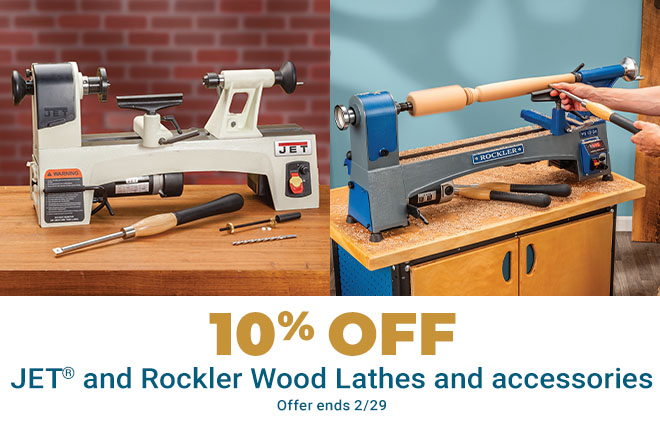 10% Off Jet and Rockler Wood Lathes & Accessories, Offer Ends 2/29