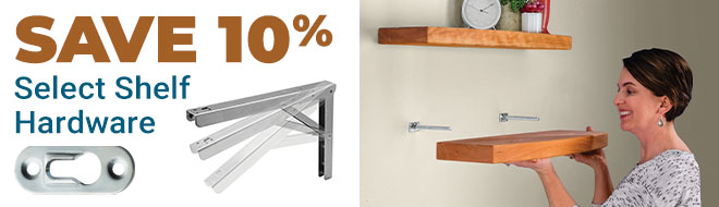 10% Off Select Shelf Hardware