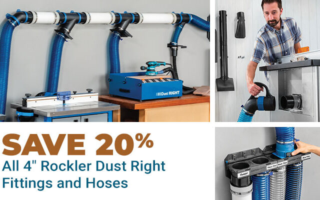 Save 20% on All Rockler Dust Right Fittings and Hoses
