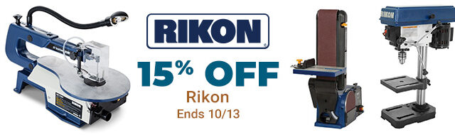 15% Off Rikon Tools Ends 10/13
