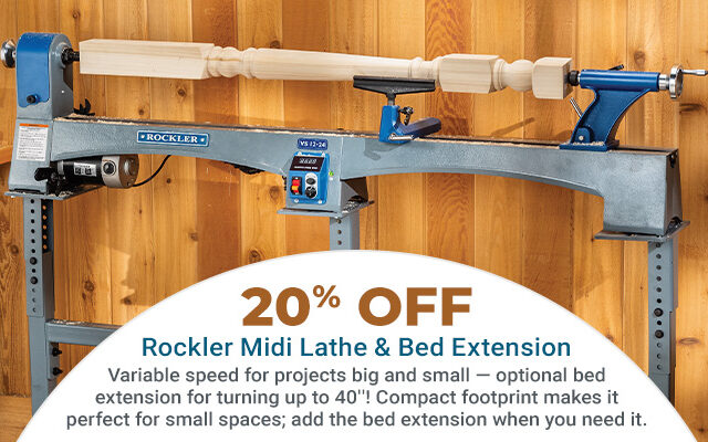 20% Off Rockler Midi Lathe and Bed Extension